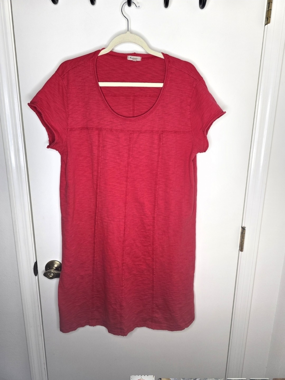 Bright Red Short-Sleeve Midi Dress by Mod-o-doc